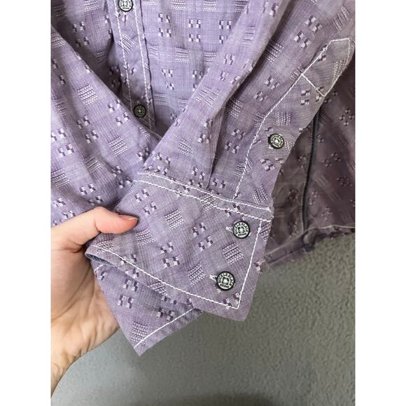 Buckle Black Shirt Large Athletic Fit Long Sleeve Button Down Western Cowgirl - Picture 4 of 15